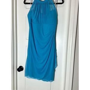 Elegant Blue Halter Dress